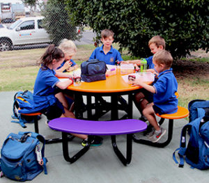 Recycled plastic table