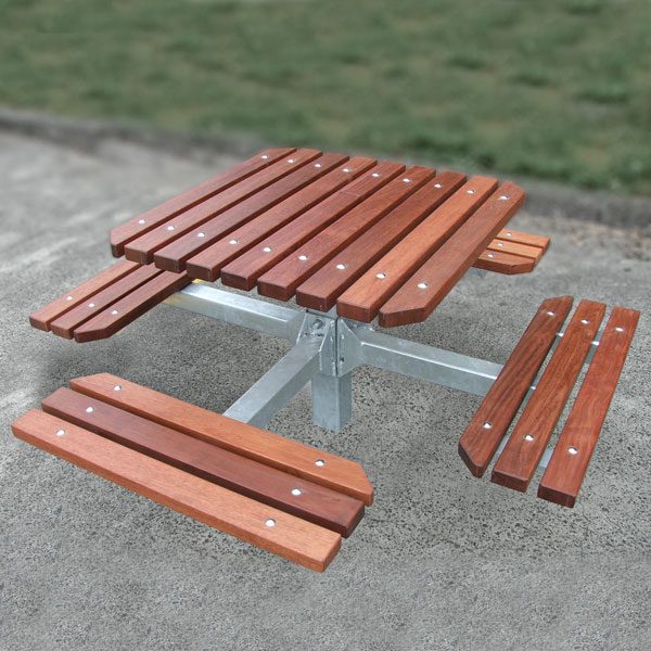 Timber pedestal picnic setting