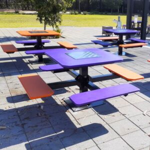 Heavy Duty picnic setting with stainless steel chess board insert