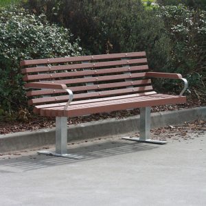 Heavy duty park seat with armrests