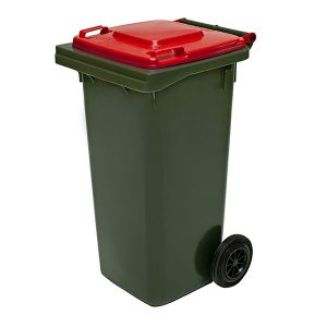 Small Wheelie Bin with red lid