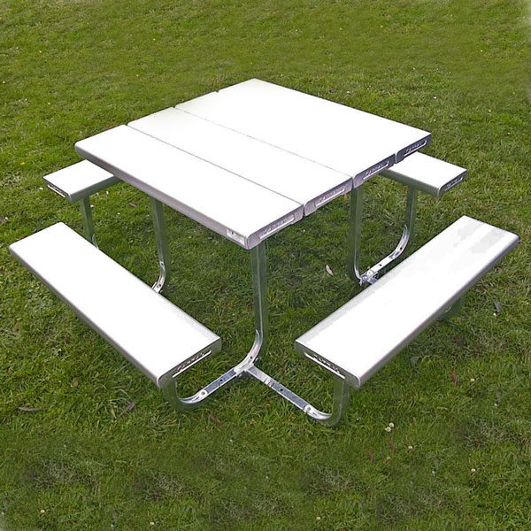 Square aluminium picnic setting