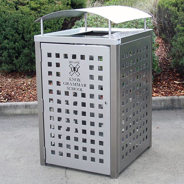 15oo Series garbage bin enclosure, all stainless design