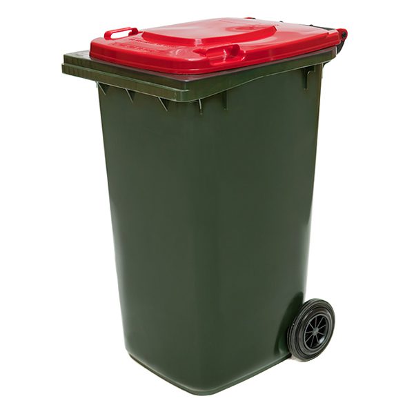 Wheelie Bin with red lid