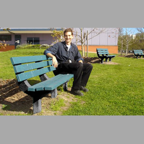 Inground recycled plastic park bench seat