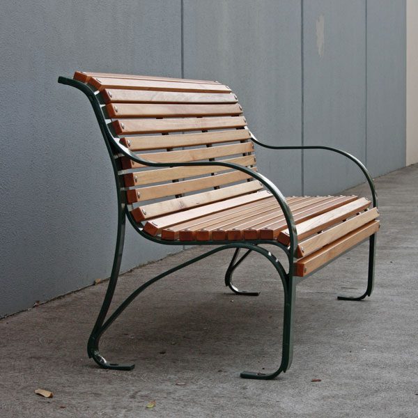 Fully Welded park seats with timber battens