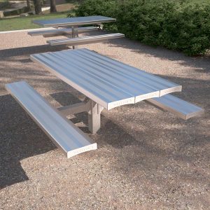 Long Pedestal Park Picnic Table with Aluminium Top