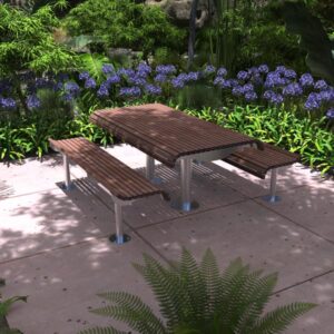 Stainless Steel and Aluminium Picnic Table Setting