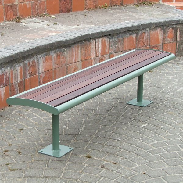 Park Bench with curved timber top