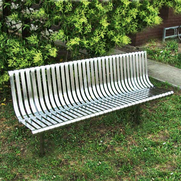 Stainless steel slatted park seat