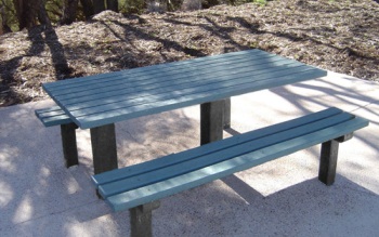 Inground recycled plastic picnic tables