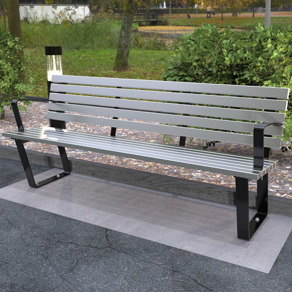 Aluminium Battens on a Kiama Seat with back and Armrests
