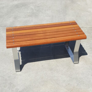 1m Park Bench with stainless steel frames and spotted gum battens