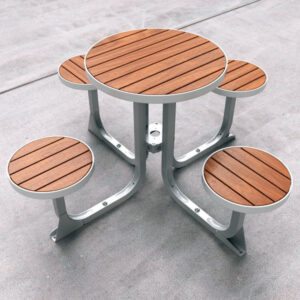 Cafe style 4 seat table setting with timber battens