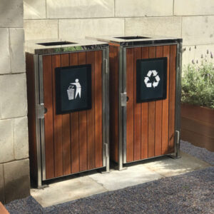 Flat Cover Bin Surrounds with timber sides