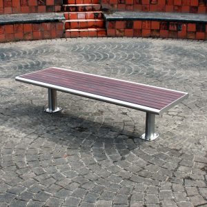 Wide Bench Seat, stainless steel and timber