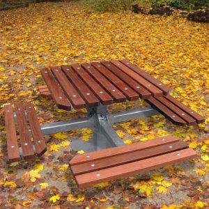 Heavy Duty Pedestal Picnic Table Timber