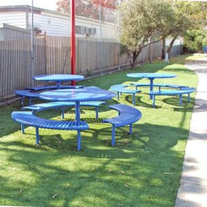 All steel outdoor tables