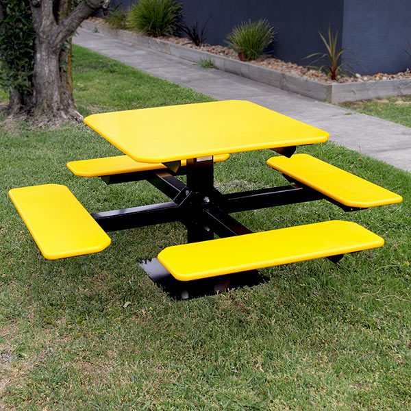 Recycled Plastic Topped Outdoor Table Setting