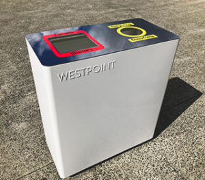 Internal dual bay bin with 2 liners