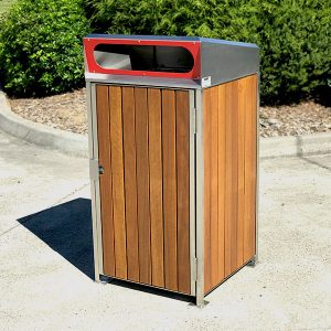 Timber Clad bin surround with hood