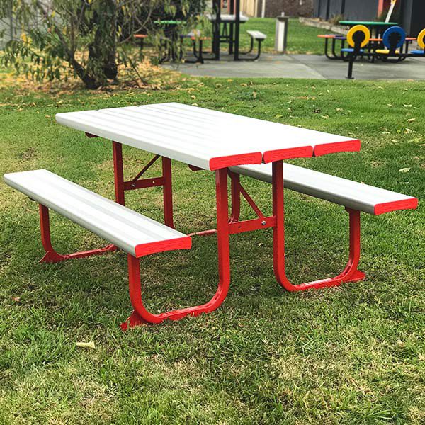 Red Aluminium Picnic Table