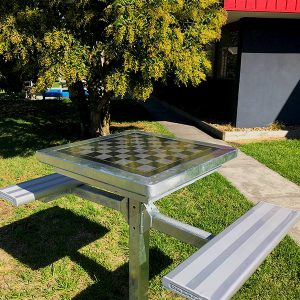 All Steel heavy duty chess table setting