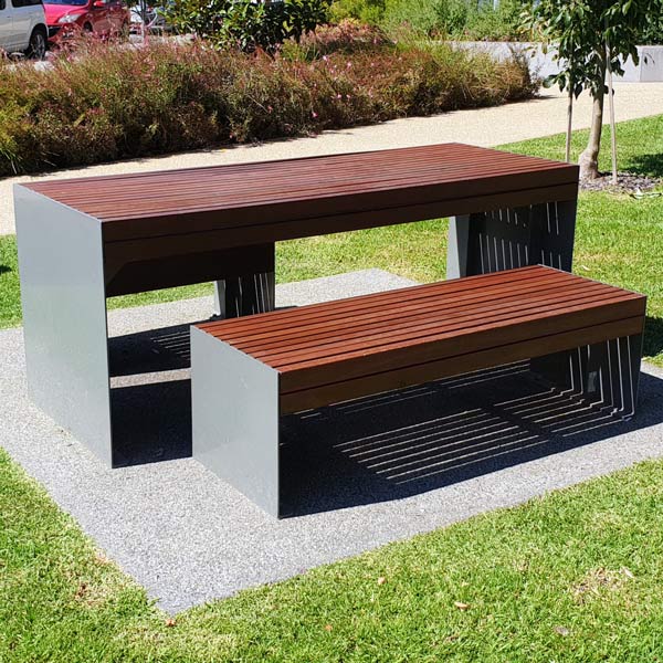 Timber and Powdercoated Mild Steel Picnic Setting