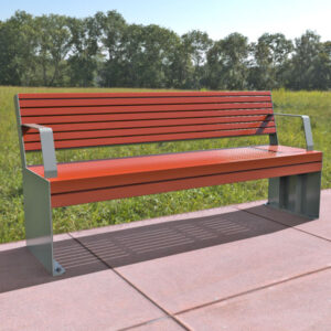 Powdercoated Aluminium Battens on Hobart Park Seat with Back