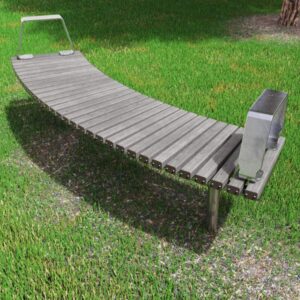 Stainless Steel Curved Park Bench