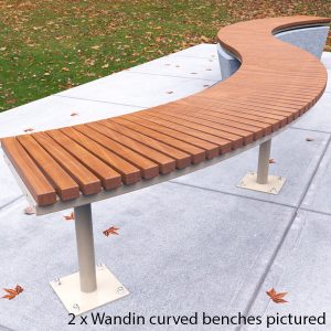 Curved Bench, Concrete plinth and bolt down mount