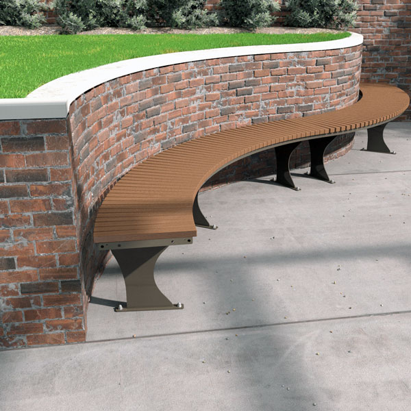 Curved Bench follows around Retaining Wall