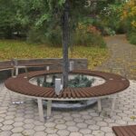 Semi-Circular Benches with Armrests