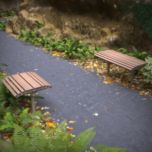 Short 600mm and 1000mm park benches in NSW Highlands