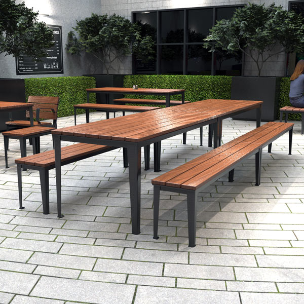 Double length outdoor table setting