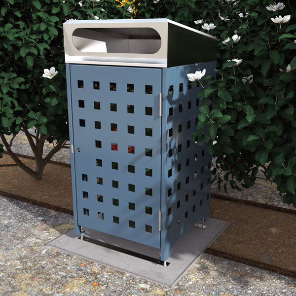 800 series bin surround, stainless steel sloped cover