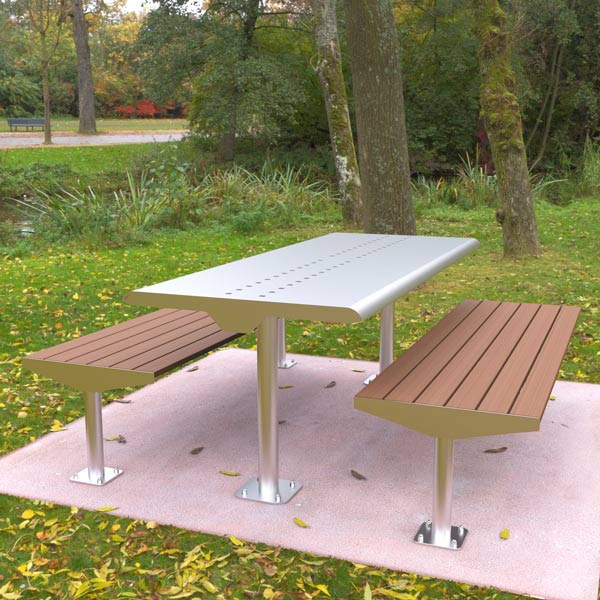 Stainless steel and Modwood Park Picnic Table