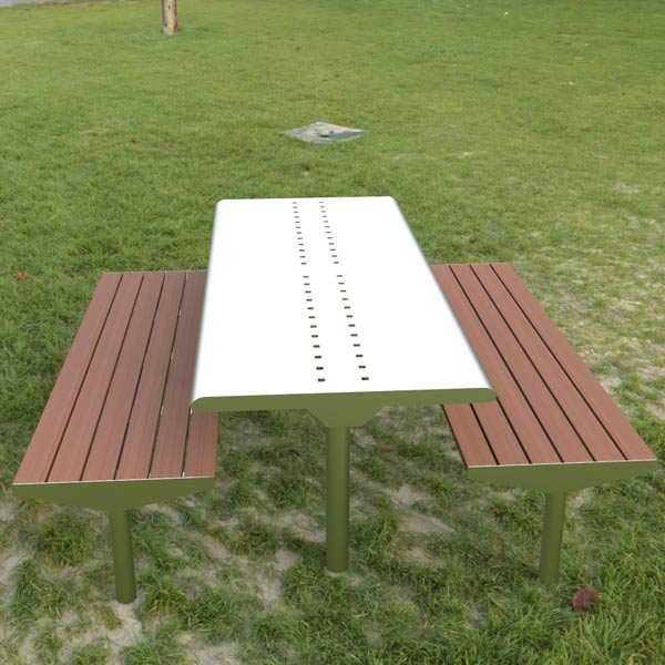 Picnic table with easy cleaning surfaces