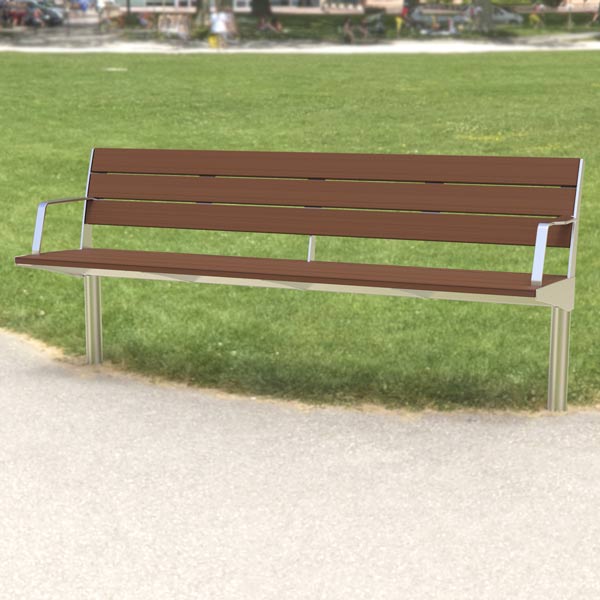 Stainless steel and Modwood Park Seat