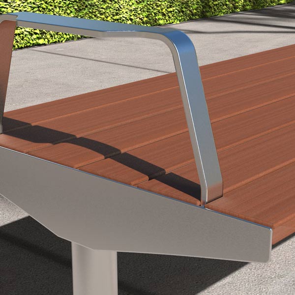 Custom Stainless Steel and Modwood park Bench
