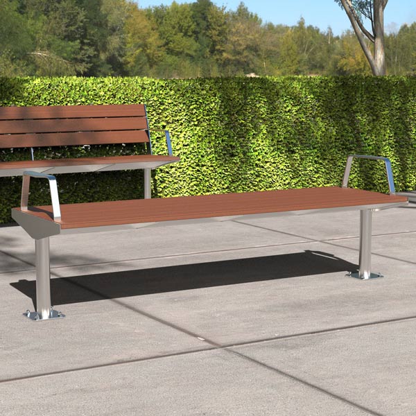 Park Bench with Modwood battens Stainless steel frame