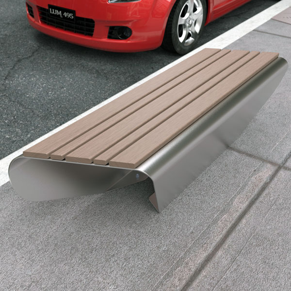 Modern bench made with stainless steel