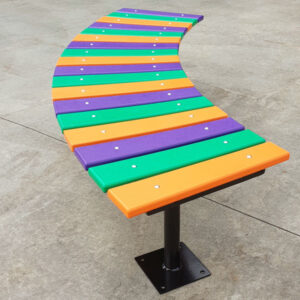 Fawkner Curved Bench with Recycled Plastic Battens
