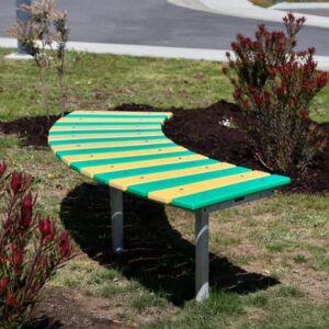 Curved Bench installed in a Tasmanian Park