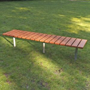 Fawkner straight bench with timber battens