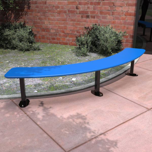 Curved Recycled Plastic Park Bench