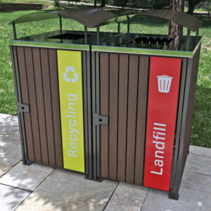 Dual Bay Bin Enclosure with canopy