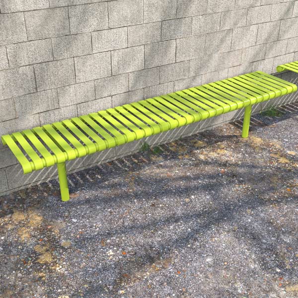 All Steel Slatted Powdercoated Bench