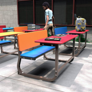 Heavy Duty Outdoor School Desk with recycled plastic tops