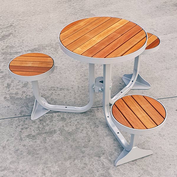 Satellite Cafe Table Setting – Battens, 3 Seat Table Setting